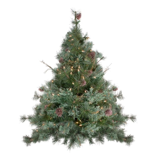 4 Ft. Pre-Lit Country Mixed Pine Artificial Christmas Wall or Door Tree, Clear Lights